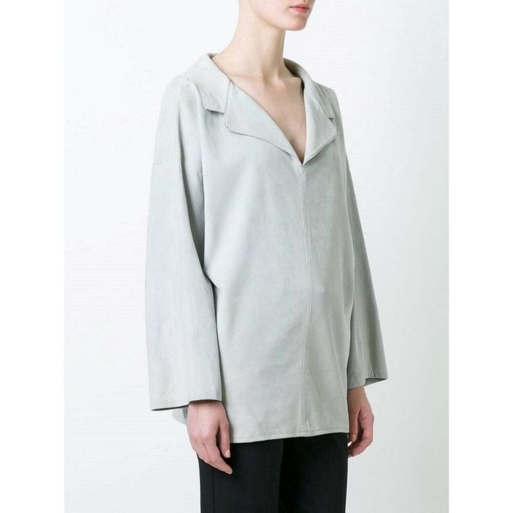 Kenzo Relaxed-Fit Suede Blouse - Picture 2 of 8